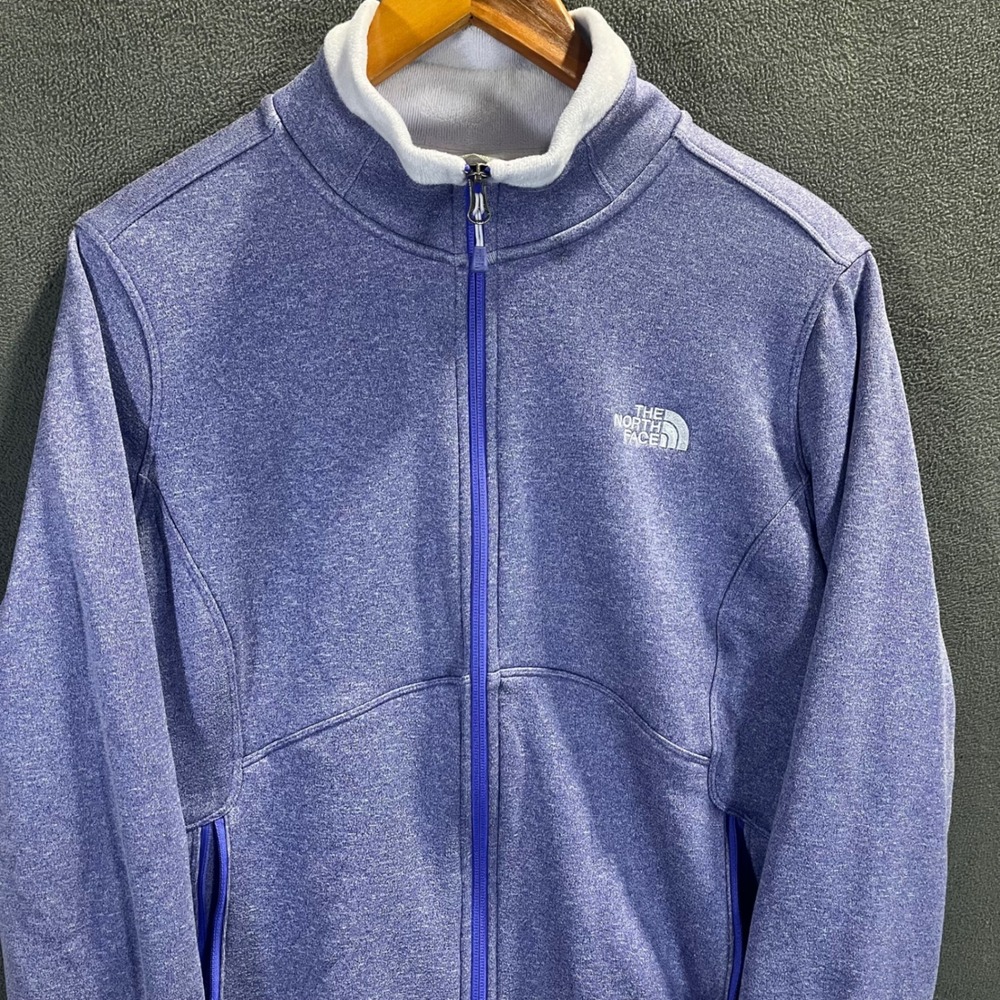 The North Face Agave Full Zip Fleece Jacket Womens XL Purple Heathered Mock Neck